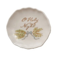 Stoneware Scalloped Plate with Gold Electroplating, 4 Styles ©
