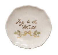 Stoneware Scalloped Plate with Gold Electroplating, 4 Styles ©