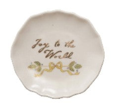 Stoneware Scalloped Plate with Gold Electroplating, 4 Styles ©