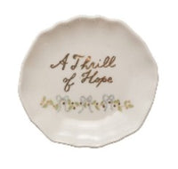 Stoneware Scalloped Plate with Gold Electroplating, 4 Styles ©