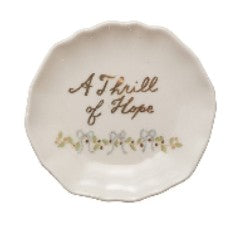 Stoneware Scalloped Plate with Gold Electroplating, 4 Styles ©