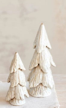 Stoneware Tree, Reactive Glaze, Cream