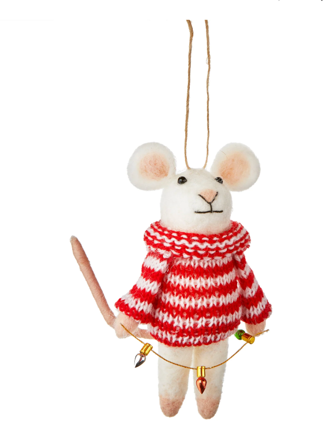 Mouse in Sweater Ornament