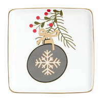 Square Ceramic Plates w/Ornament Pattern