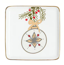 Square Ceramic Plates w/Ornament Pattern