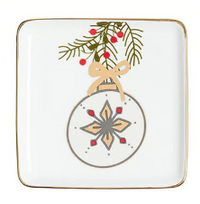 Square Ceramic Plates w/Ornament Pattern