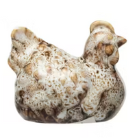 Stoneware Hen Shaped Salt & Pepper Shakers, Set of 2