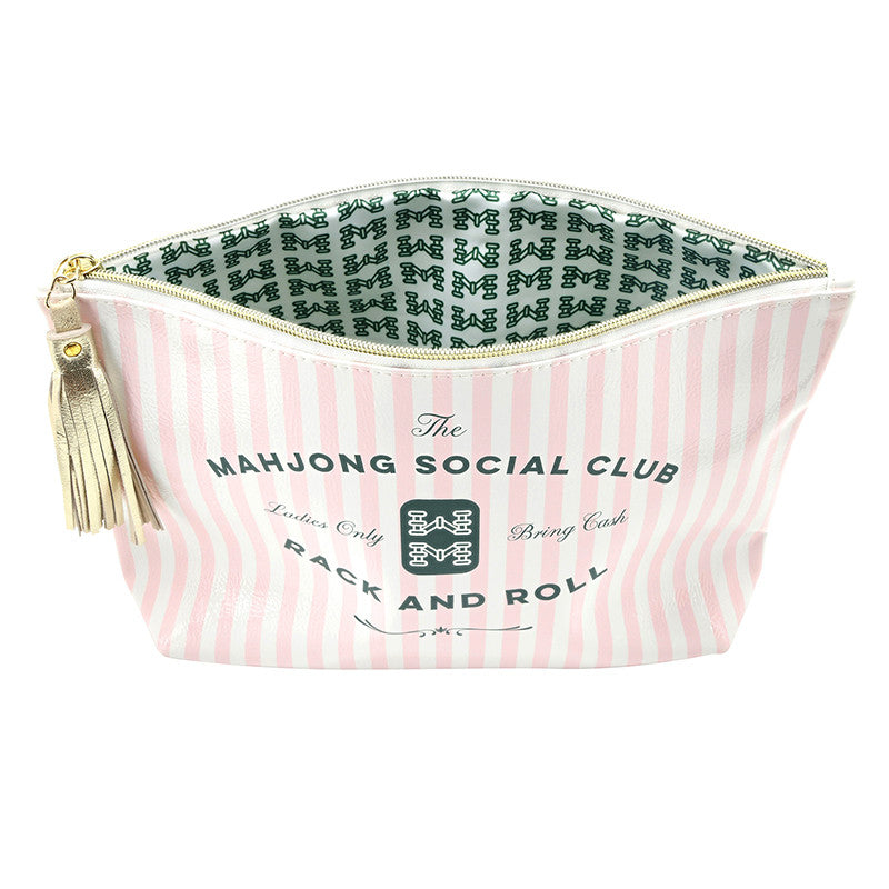 Oil Cloth Pouch - Mahjong Social Club