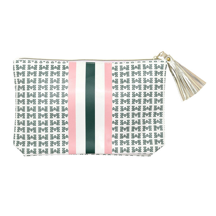Oil Cloth Pouch - Racer Stripe Tile Bag