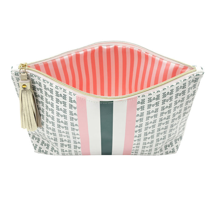Oil Cloth Pouch - Racer Stripe Tile Bag
