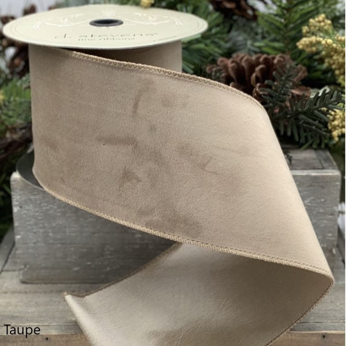 Ribbon - Velvet - Taupe - 2.5"