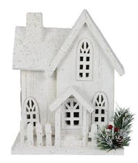 Light Up White Wood House