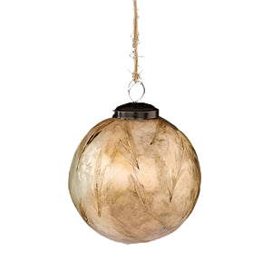 Fern Leaf Metallic Ball Ornament - 4"