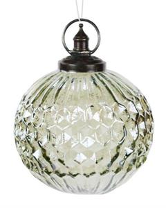 Glass Check Cut Ornament - 4"