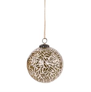 Mini Leaf Glass Ball Ornament