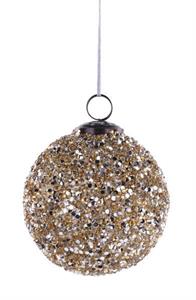 Silver Diamond Glass Ball Ornament