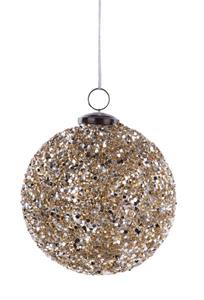 Silver Diamond Glass Ball Ornament