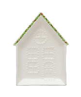 Embossed Stoneware House Plate, 3 Styles