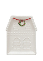 Embossed Stoneware House Plate, 3 Styles