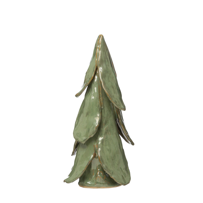 Handmade Stoneware Tree, Reactive Glaze