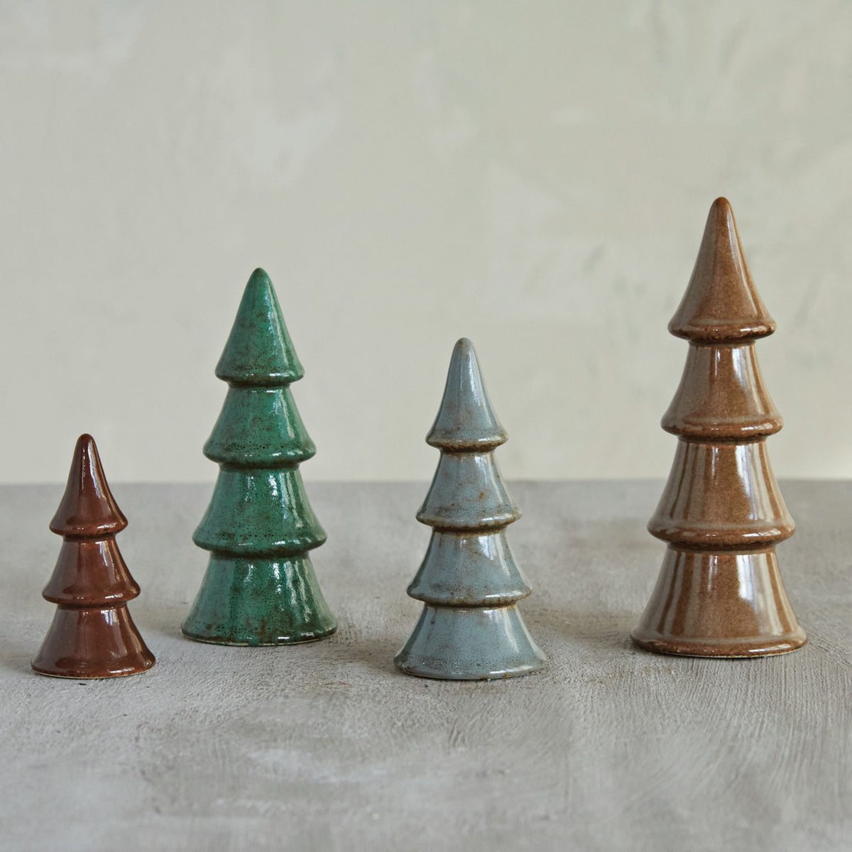 Stoneware Trees, Reactive Glaze