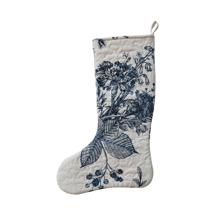 Quilted Cotton Printed Stockings with Botanical Print