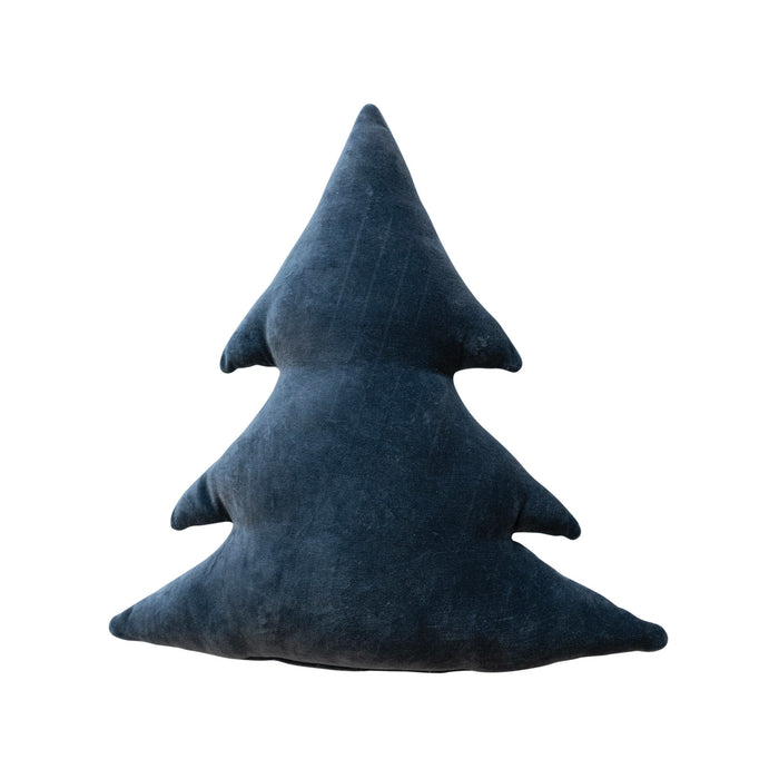 Velvet Tree Shaped Pillow - Navy 18"x18"