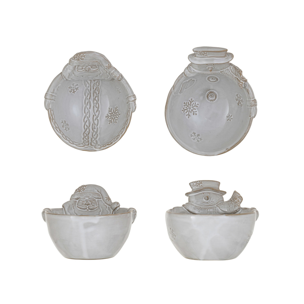 Stoneware Santa/Snowman Shaped Bowl