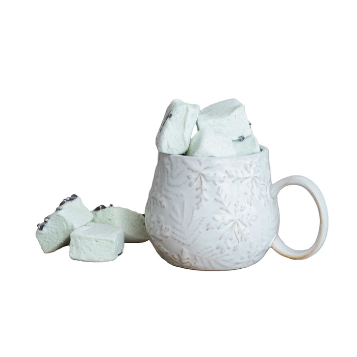 Embossed Stoneware Mug with Snowflakes