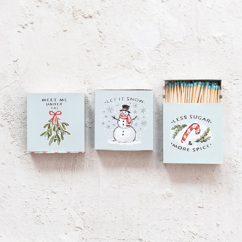 Safety Matches in Matchbox with Embossed Holiday Image