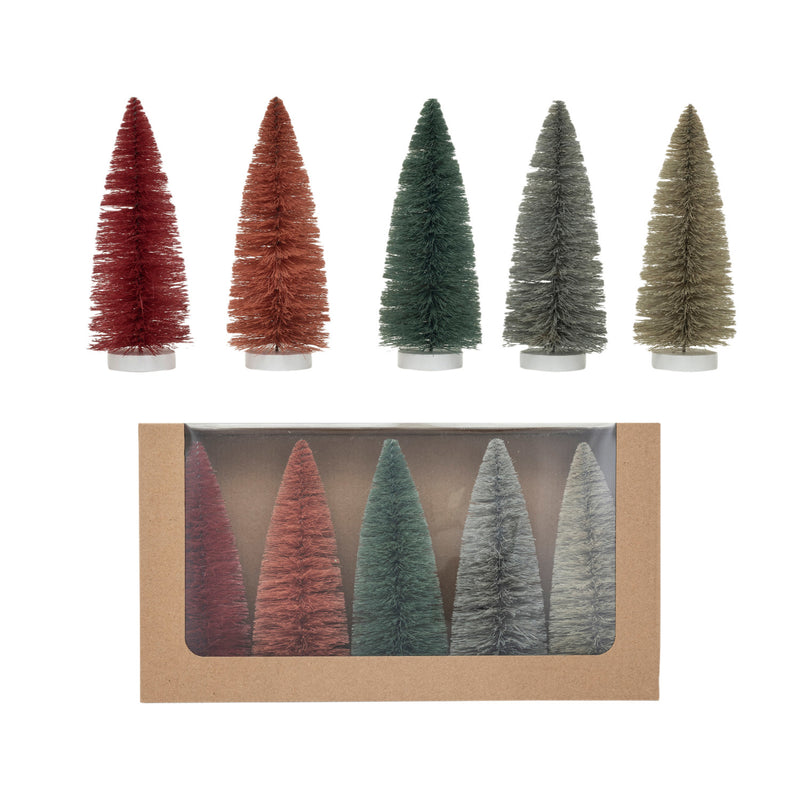 Sisal Bottle Brush Trees with Wood Base