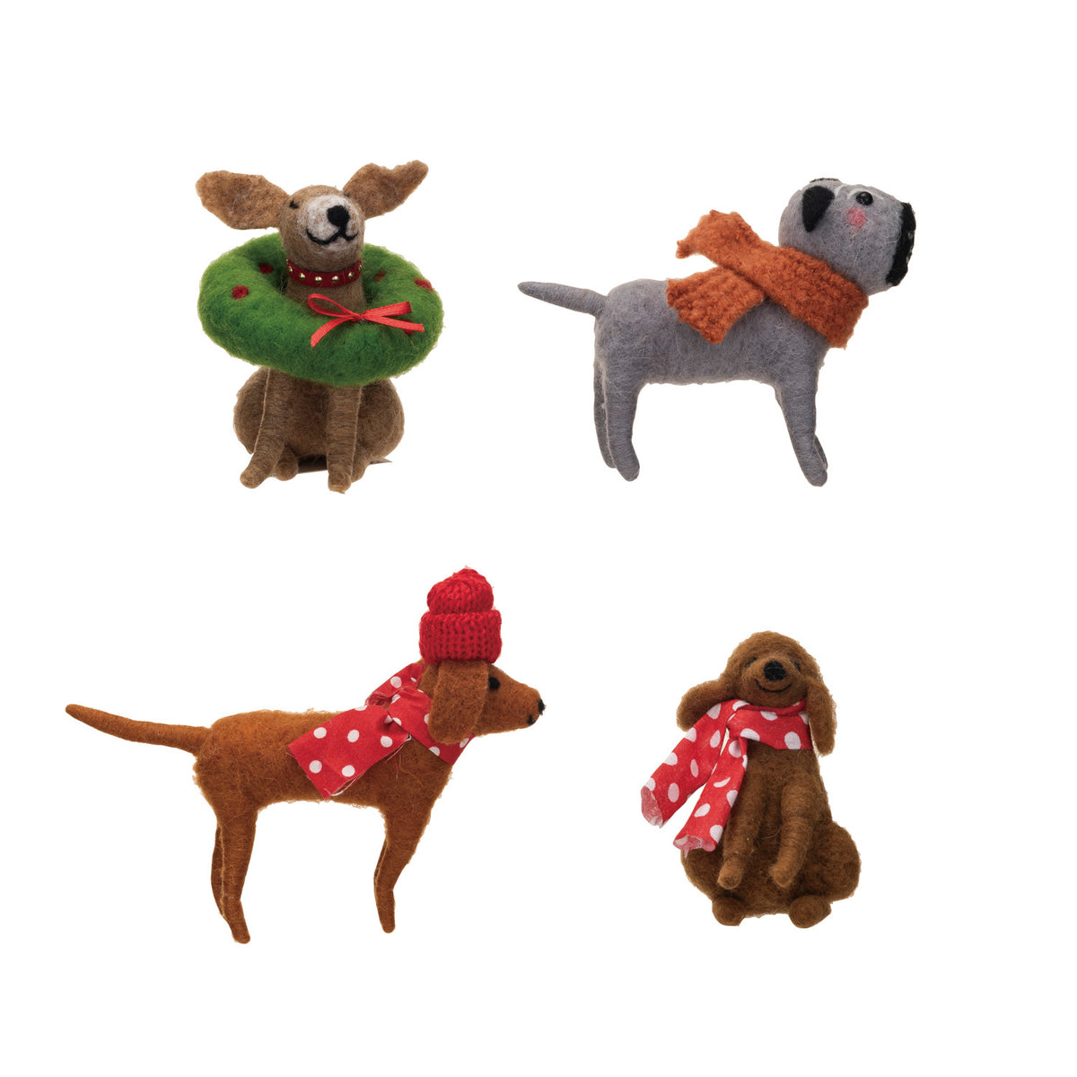 Wool Felt Christmas Dog