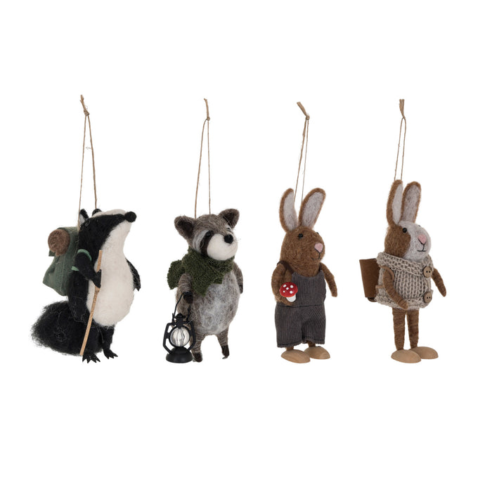 Handmade Wool Felt Forest Animal Ornaments