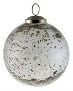 Clear Seeded Glass Ball Ornament