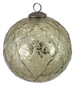 Champagne Quatrafoil Glass Ball Ornament - 6"