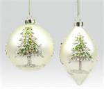 Glass Ornament with Glitter Tree