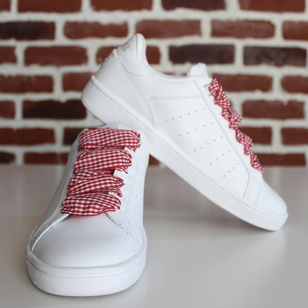 Gingham Pattern Laces - Red