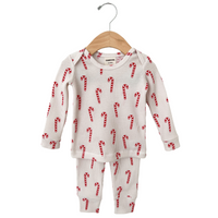 Organic Waffle 2-Piece Set, Candy Cane