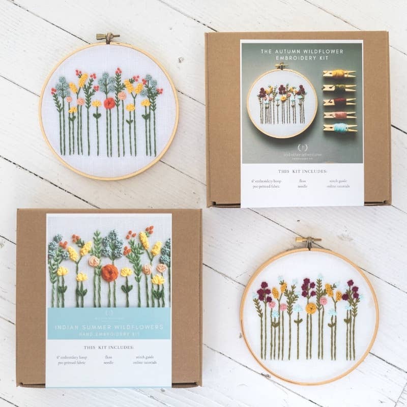 Beginner Embroidery Kit - Autumn Wildflowers