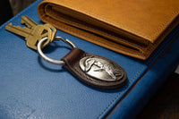Bass Oval Leather Keychain