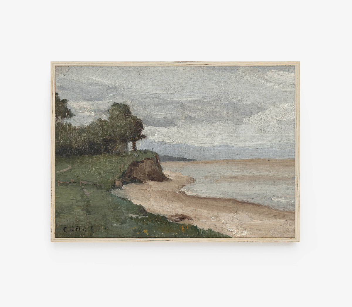 Vintage Landscape Coast Painting Art Print