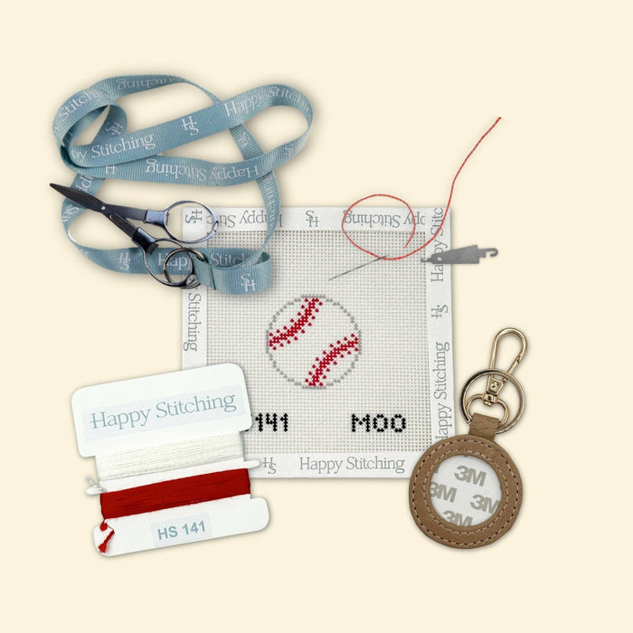 Needlepoint Kit - Little League (Leather Key Fob)