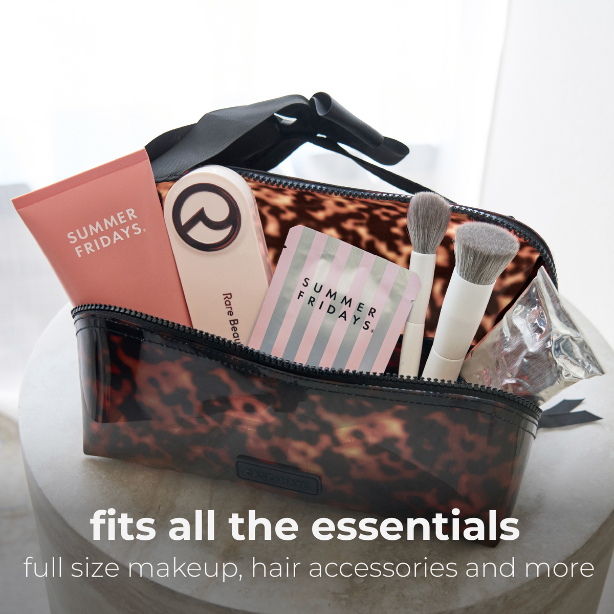 Tortoiseshell Jelly Lay-Flat Makeup Bag