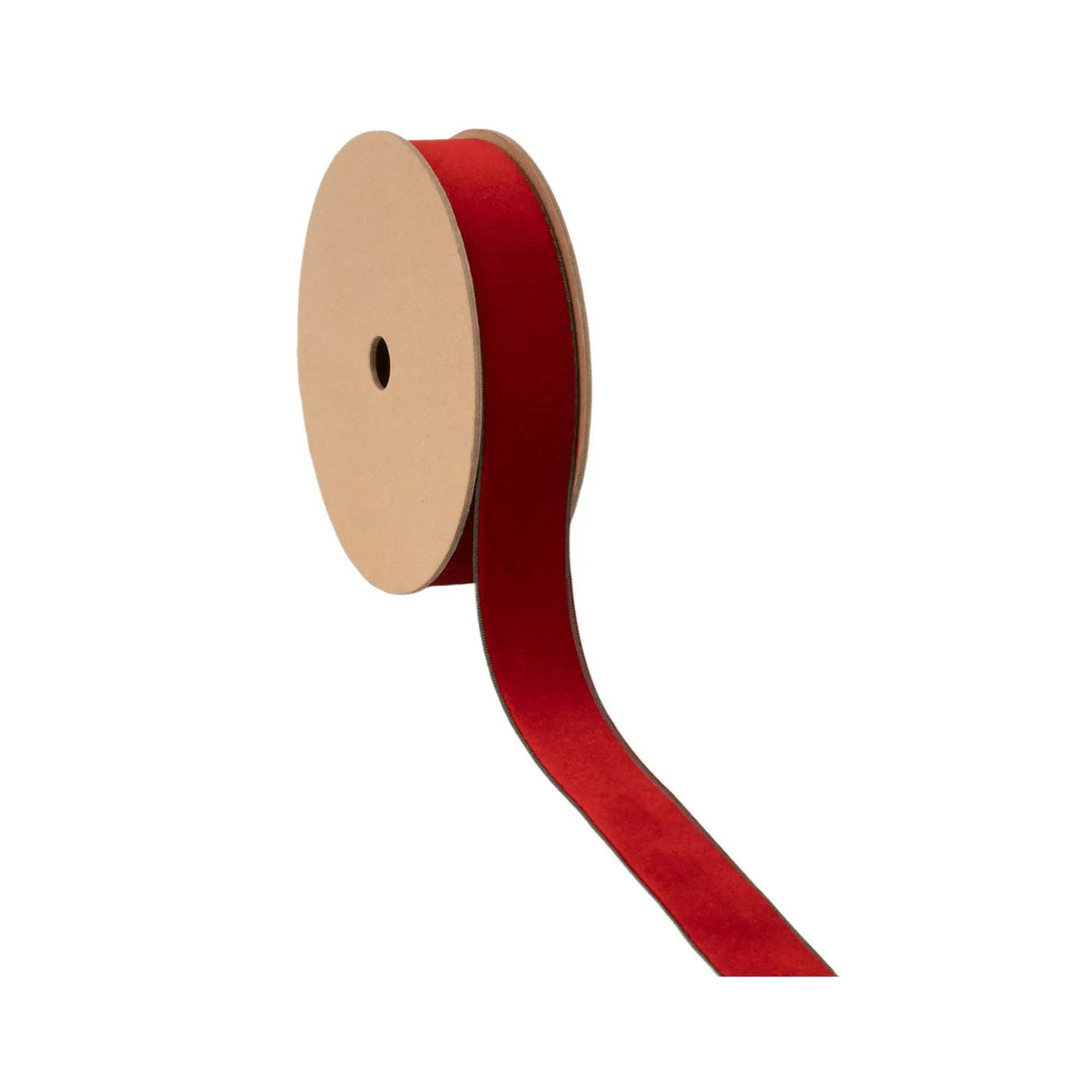 1" Reversible Velvet Ribbon | Red/Green | 10 Yds