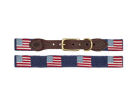 American Flag Needlepoint Dog Collar