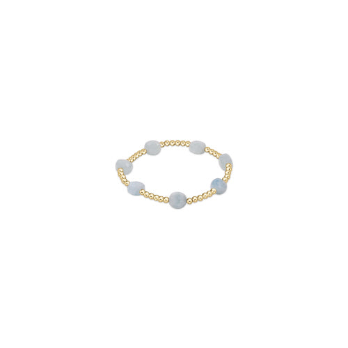 admire gold 3mm bead bracelet - aquamarine