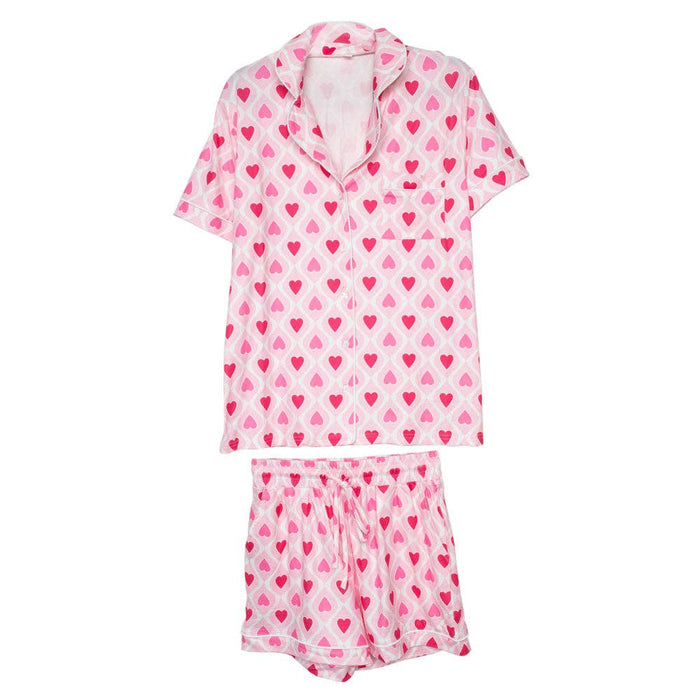 Light and Hot Pink Hearts Valentine's Day PJ Set