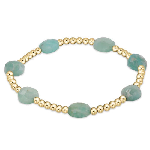 admire gold 3mm bead bracelet - amazonite