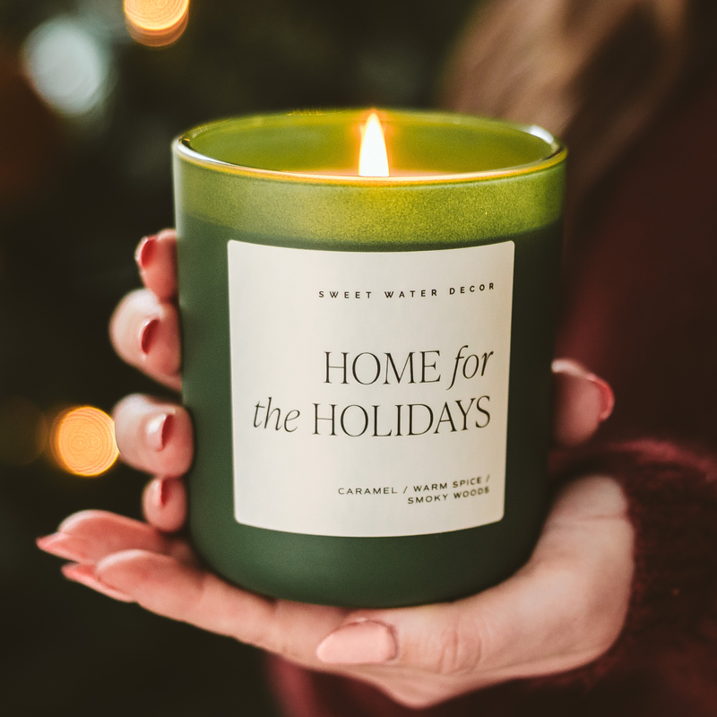 "Home for the Holidays" 15 oz Soy Candle, Matte Jar