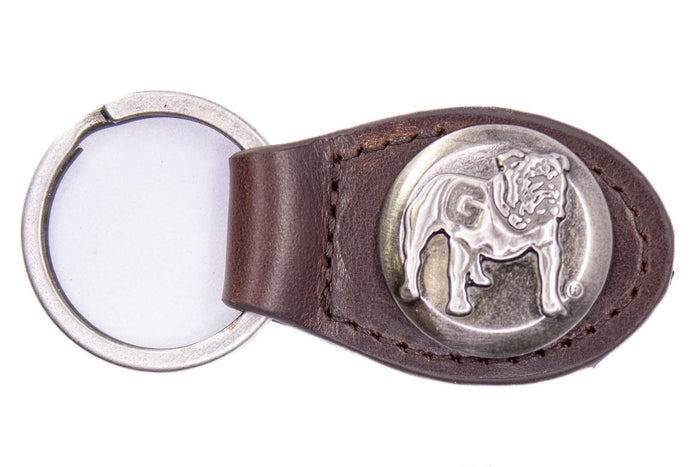 Georgia Bulldogs Oval Leather Key Fob.